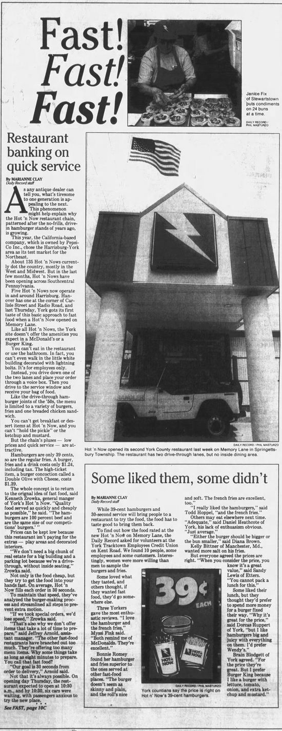 Hot n Now Hamburgers - Aug 4 1993 Article